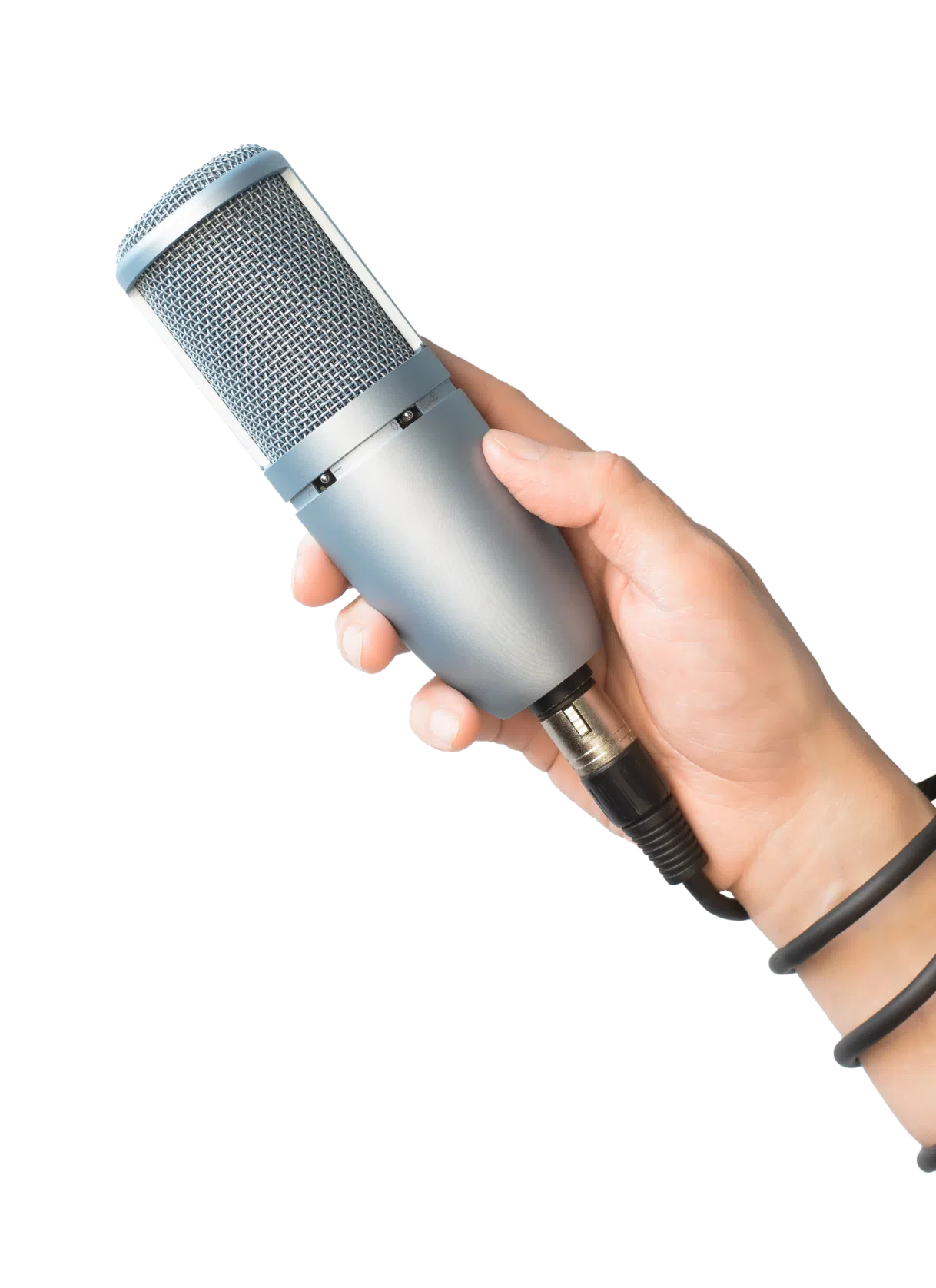 Isolated Hand Holding Mic_ 1