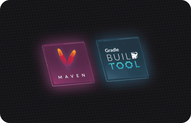 Diagram illustrating Maven and Gradle Build Tool are supported