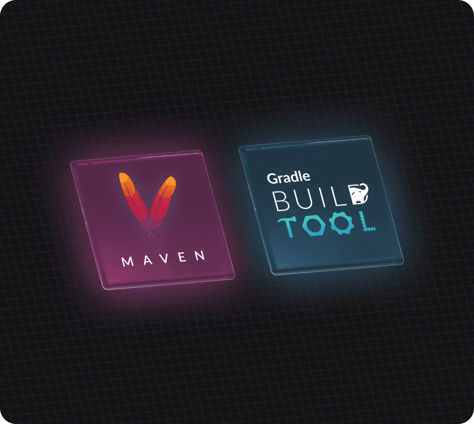 Diagram illustrating Maven and Gradle Build Tool are supported