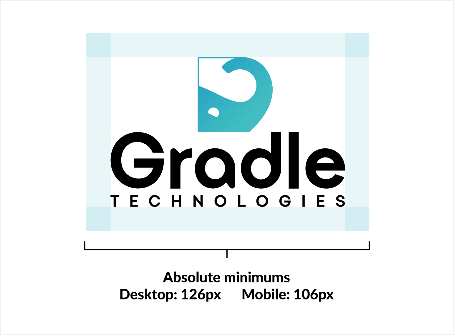 Stacked logo sizing guidelines
