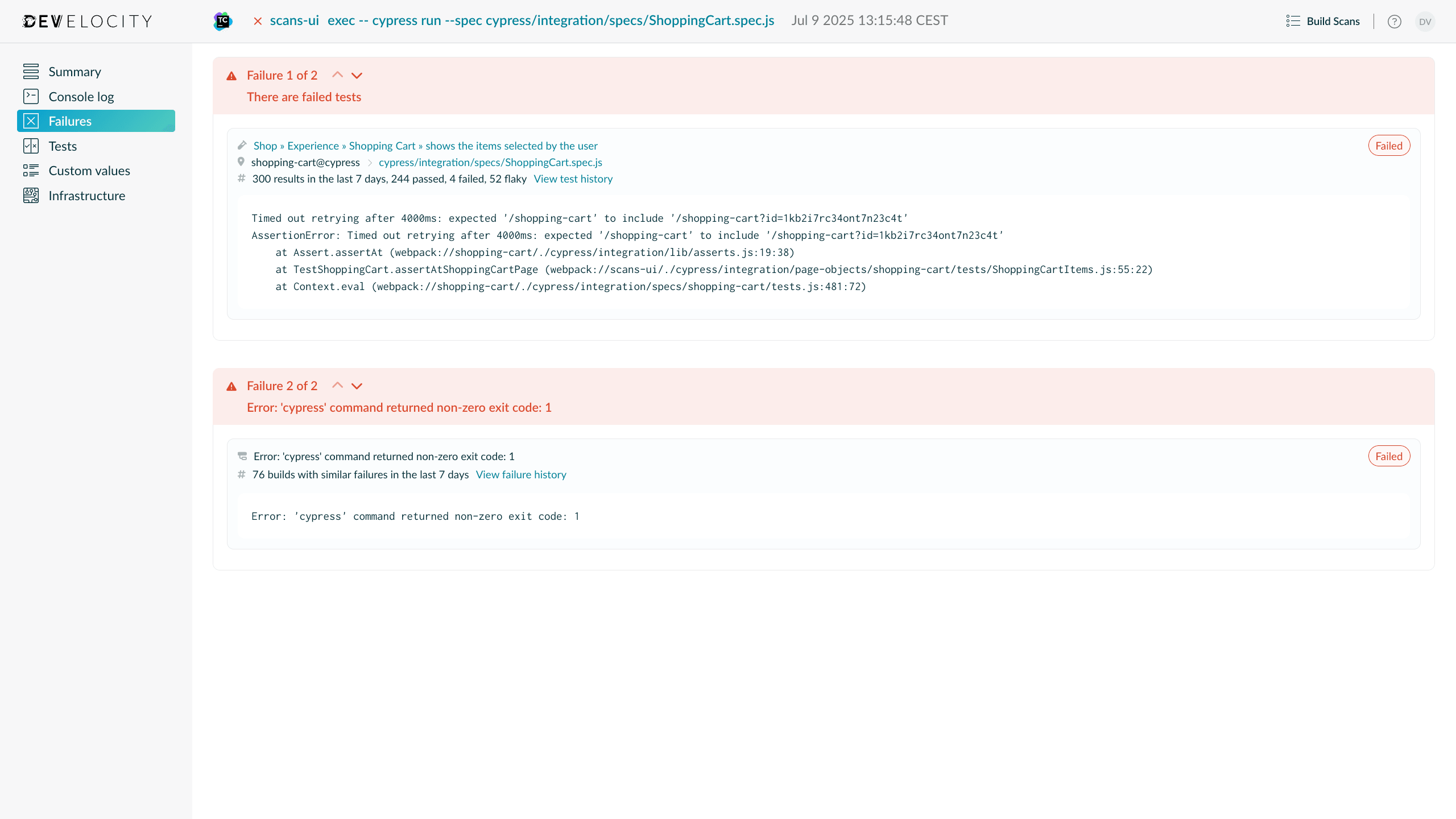 Failure Insights for npm